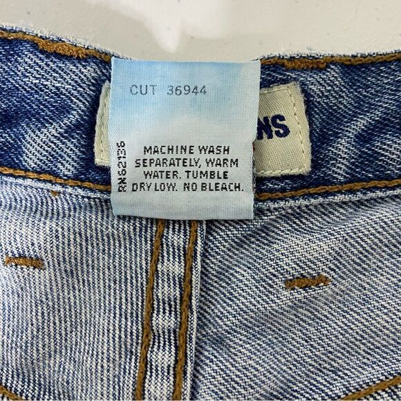 Vintage 90s Guess Jeans Womens 31 Shorts Blue High-Waisted Frayed Hem Streetwear - Picture 8 of 10